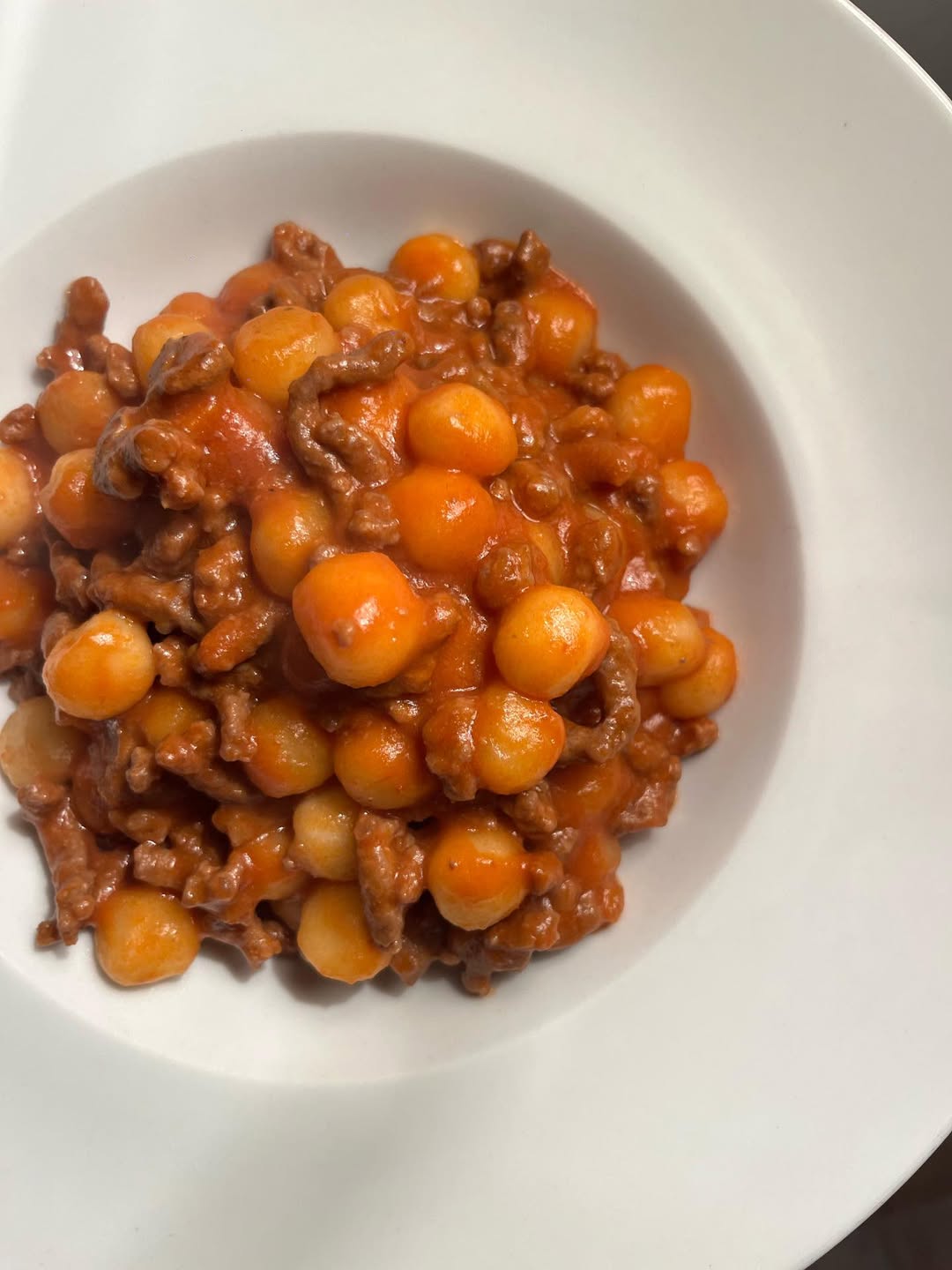 Primo piatto bilanciato Chicche al Sugo con manzo