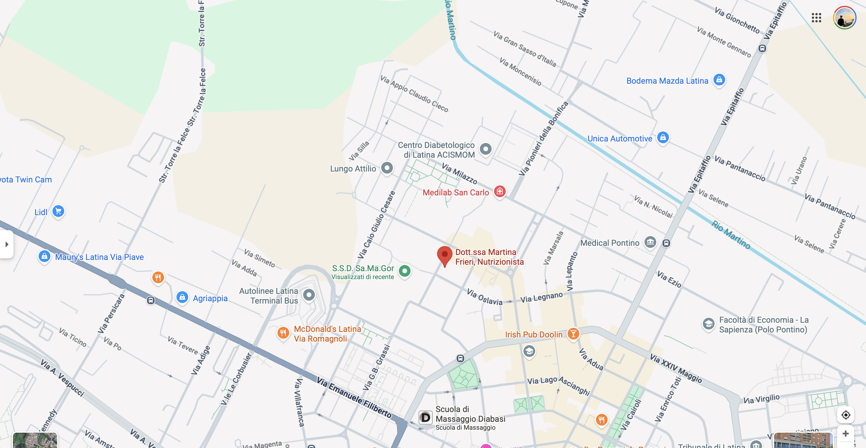 Mappa dello Studio a Latina