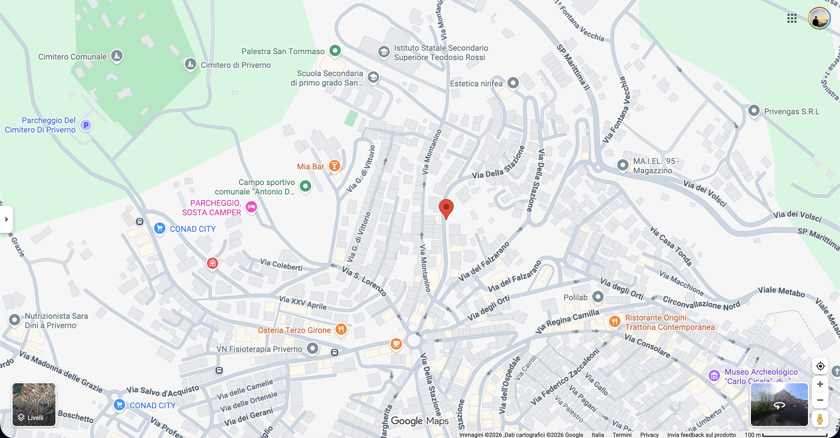 Mappa dello Studio a Priverno